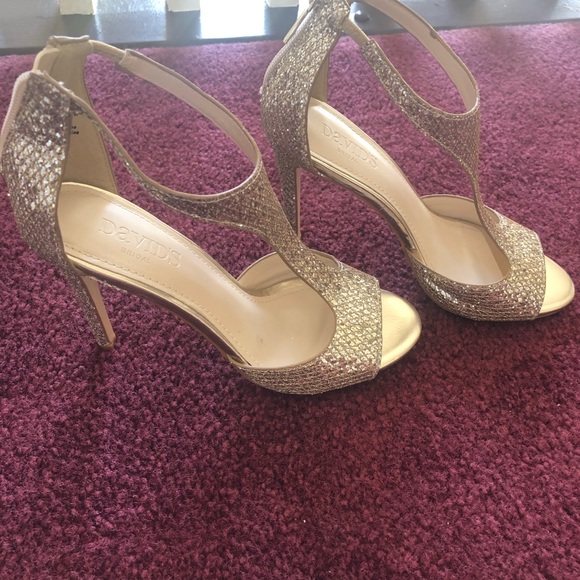 david's bridal shoes gold